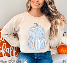 Load image into Gallery viewer, Stacked Grand Millennial Blue Pumpkin #BS8410 *8/24 PRINTS ON ORDER AND EXTRAS POSTED FOR PURCHASE BEFORE ARRIVAL

