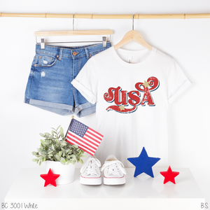 Swirl Glitter Star Distressed USA #BS5527