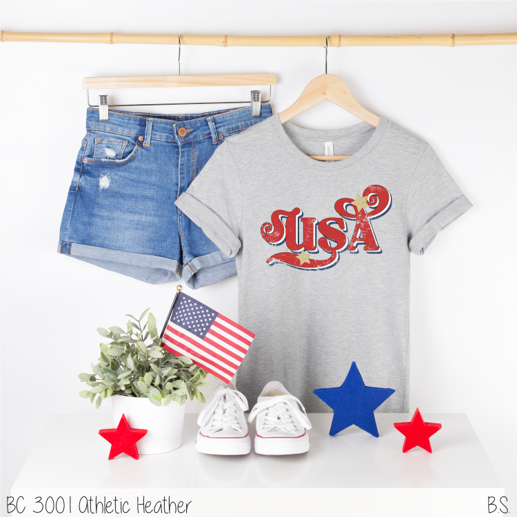 Swirl Glitter Star Distressed USA #BS5527