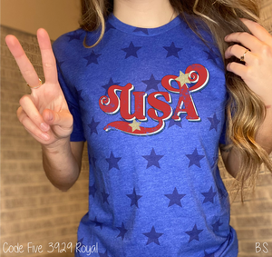 Swirl Glitter Star Distressed USA #BS5527