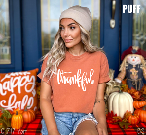 Thankful Script Puff #BS8589A *10/12 PRINTS ON ORDER AND EXTRAS POSTED FOR PURCHASE BEFORE ARRIVAL