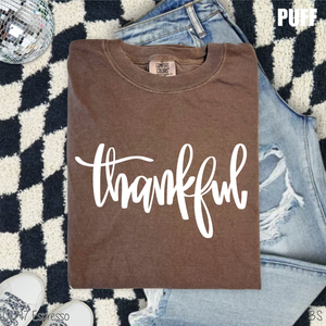 Thankful Script Puff #BS8589A *10/12 PRINTS ON ORDER AND EXTRAS POSTED FOR PURCHASE BEFORE ARRIVAL