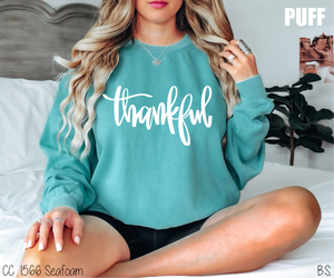 Thankful Script Puff #BS8589A *10/12 PRINTS ON ORDER AND EXTRAS POSTED FOR PURCHASE BEFORE ARRIVAL