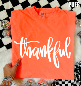 Thankful Script Puff #BS8589A *10/12 PRINTS ON ORDER AND EXTRAS POSTED FOR PURCHASE BEFORE ARRIVAL