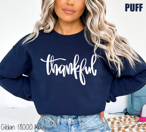 Thankful Script Puff #BS8589A *10/12 PRINTS ON ORDER AND EXTRAS POSTED FOR PURCHASE BEFORE ARRIVAL