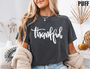 Thankful Script Puff #BS8589A *10/12 PRINTS ON ORDER AND EXTRAS POSTED FOR PURCHASE BEFORE ARRIVAL