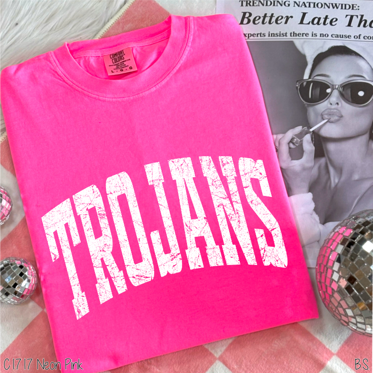 Trojans Distressed Arch #BS8592 *10/5 PRINTS ON ORDER AND EXTRAS POSTED FOR PURCHASE BEFORE ARRIVAL