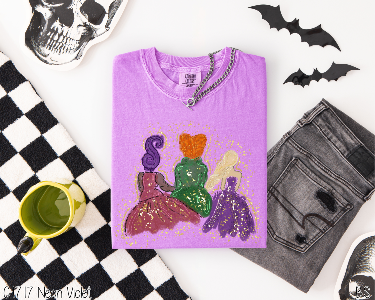 Watercolor Witch Trio Faux Glitter #BS8468