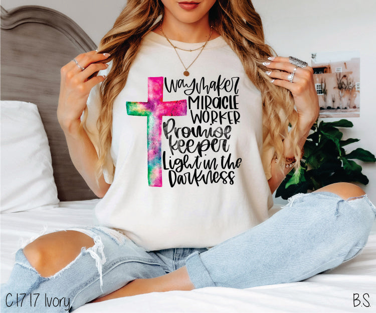 Waymaker Miracle Worker Watercolor Cross #C62