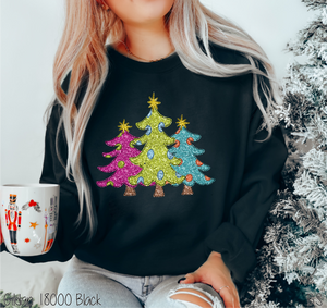 Whimsical Glitter Christmas Trees #BS6189