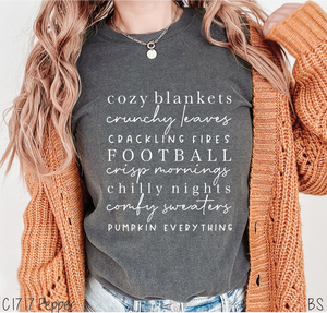 White Ink Cozy Blankets Crunchy Leaves #BS7160
