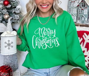 White Merry Christmas Script #BS6251