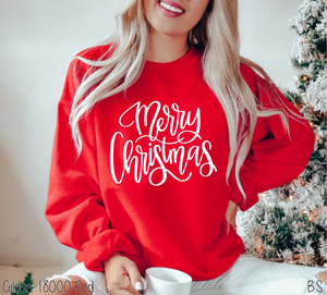 White Merry Christmas Script #BS6251