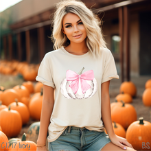 Load image into Gallery viewer, White Pumpkin Pink Bow Coquette #BS7247

