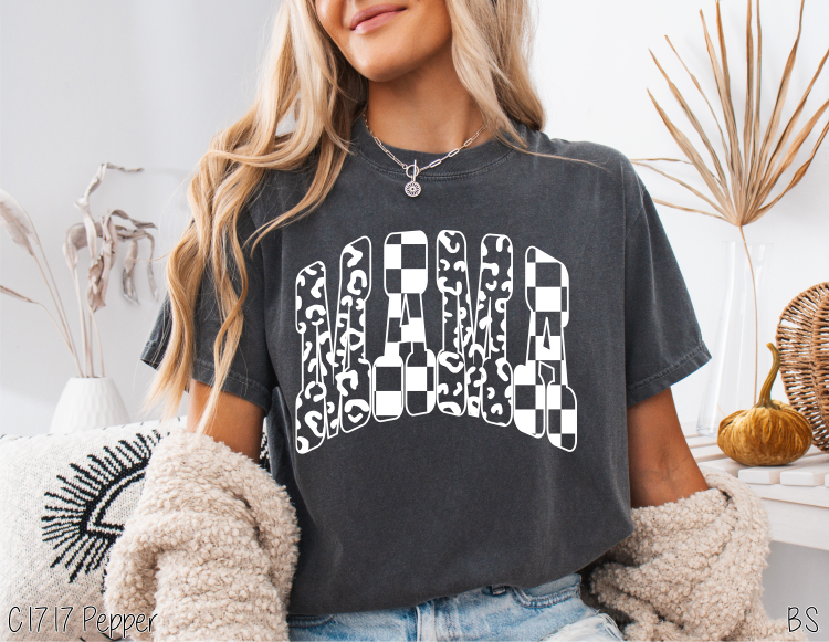 White Varsity Mama Leopard Check #BS8740