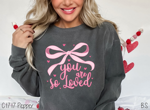 You Are So Loved Pink Coquette Bow #BS7692