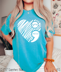 White You Matter Heart Semicolon #BS5622