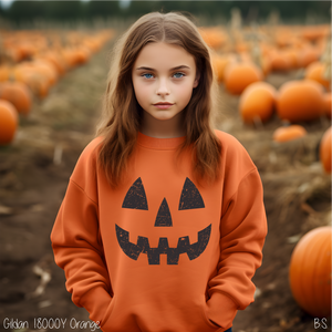 Youth Distressed Pumpkin Face #BS8382