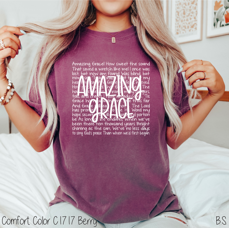 White Amazing Grace With Words #BS3991