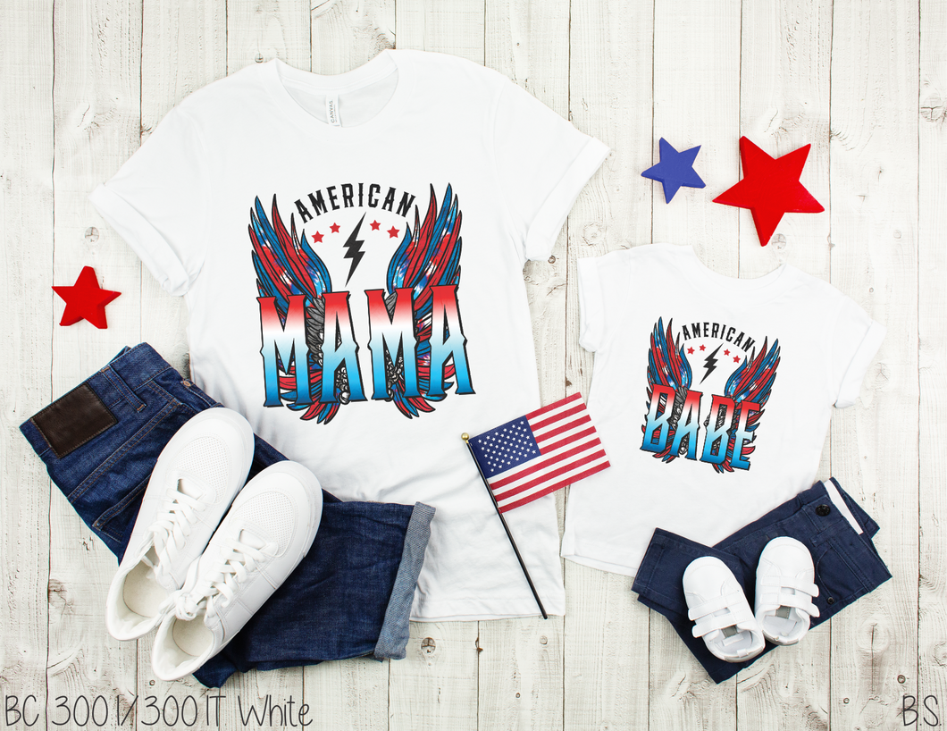 American Mama And Babe Tie Dye Wings #BS1654-55