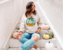 Load image into Gallery viewer, Blue Watercolor Fall Floral Pumpkin #BS3646
