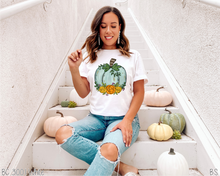 Load image into Gallery viewer, Blue Watercolor Fall Floral Pumpkin #BS3646
