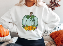 Load image into Gallery viewer, Blue Watercolor Fall Floral Pumpkin #BS3646
