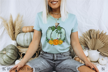 Load image into Gallery viewer, Blue Watercolor Fall Floral Pumpkin #BS3646
