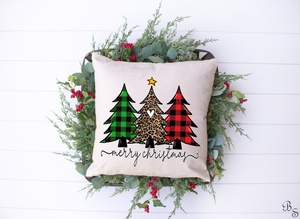 Buffalo Plaid Leopard Christmas Tree Trio #BS3694