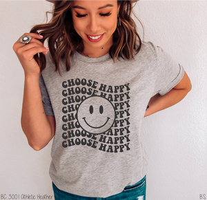 Choose Happy Stacked Retro #BS3038
