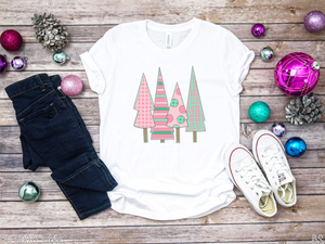 Christmas Tree Quad Pink And Green #BS2218