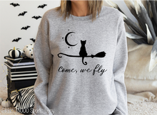 Load image into Gallery viewer, Come We Fly Cat Moon Broom #BS3465
