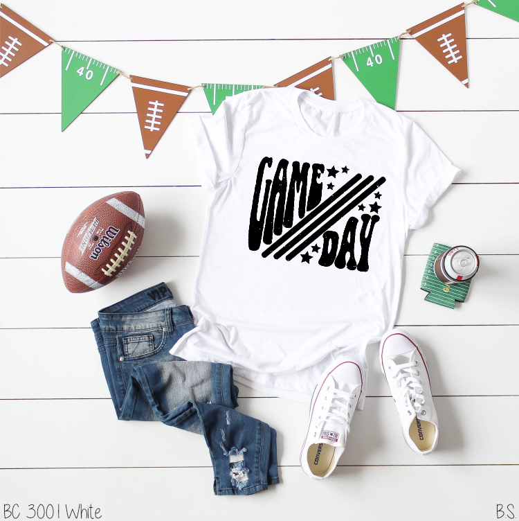 Distressed Black Game Day Retro #BS3423