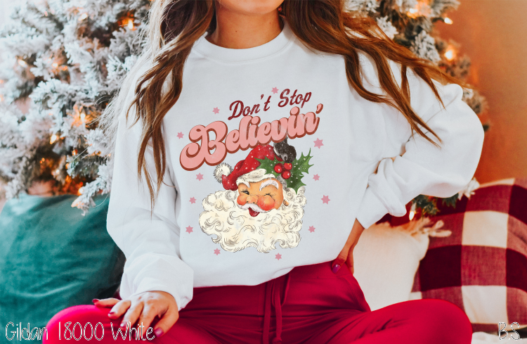 Don't Stop Believin' Santa Distressed #BS3828