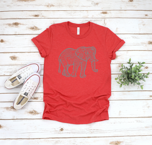 Elephant Zentangle Grey #A9