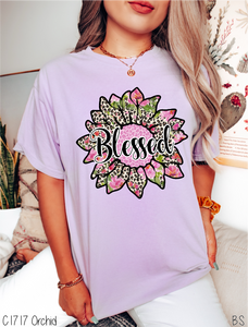 Floral Leopard Sunflower Blessed #BS5307