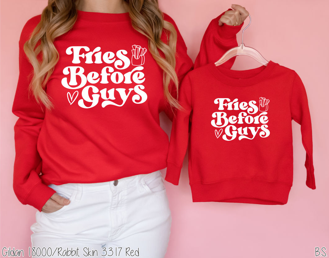 Fries Before Guys Retro One Color #BS2585