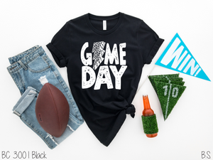 Game Day Distressed Leopard Lightning Bolt #BS3356 White
