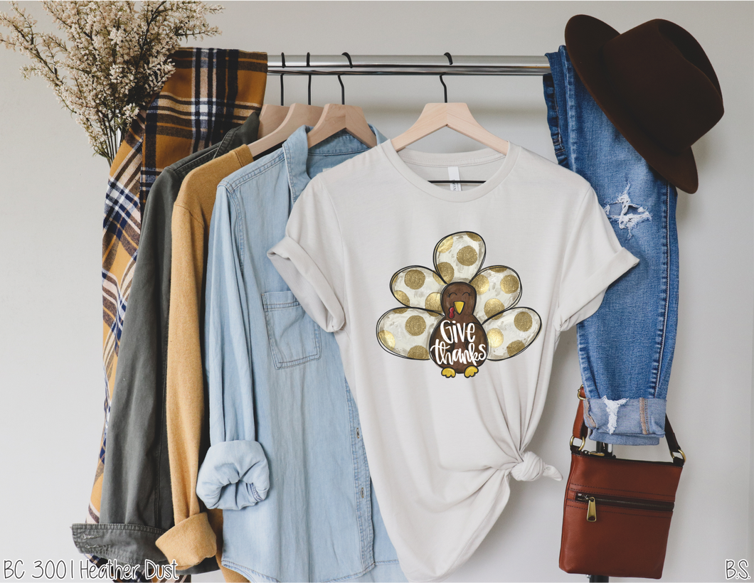 Give Thanks Turkey Gold Dots #BS2331