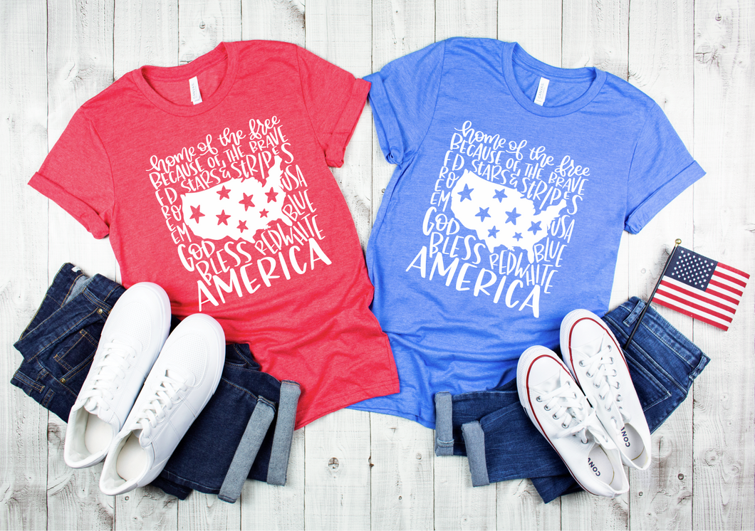 God Bless America Typography #A32