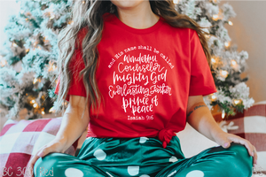 Hand Lettered Christmas Wonderful Counselor #BS3766