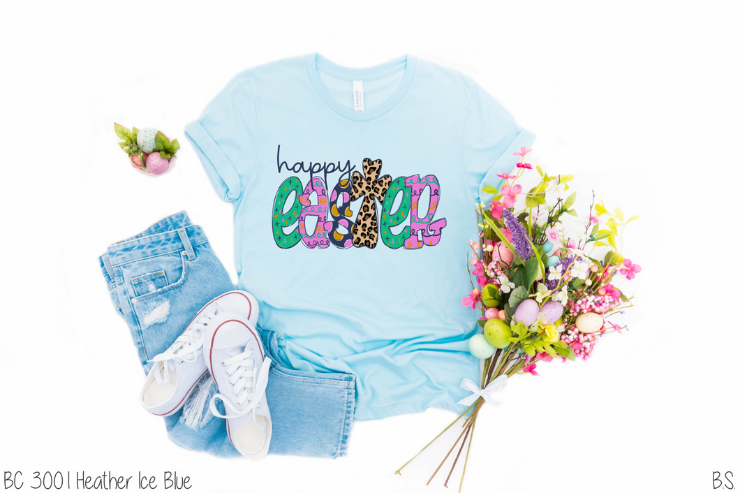 Happy Easter Leopard Cross *P52