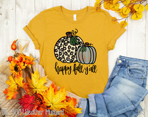 Happy Fall Y'all Full Color Double Pumpkins #BS112