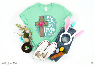 He Is Risen Floral Cross #BS2736