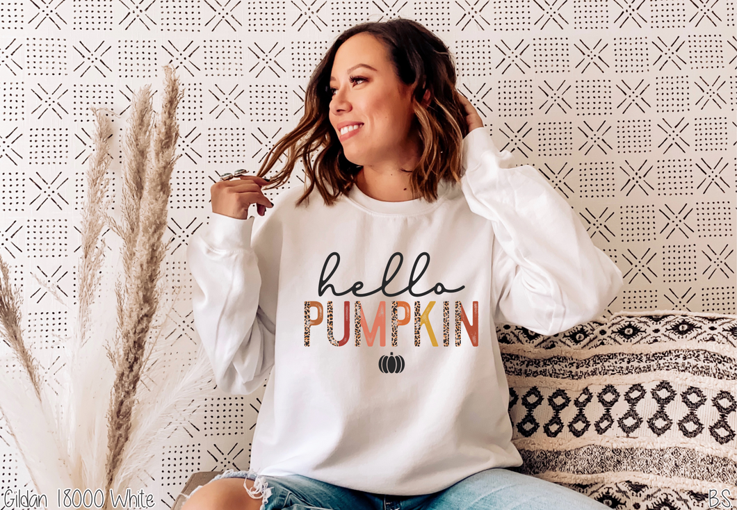 Hello Pumpkin Half Leopard Letters #BS2332