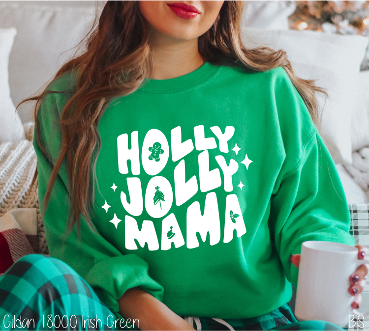 Holly Jolly Mama Retro One Color #BS3742