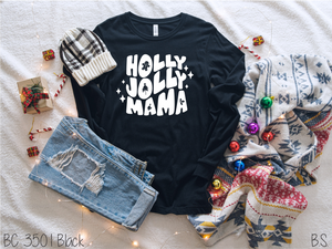 Holly Jolly Mama Retro One Color #BS3742