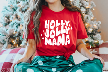 Load image into Gallery viewer, Holly Jolly Mama Retro One Color #BS3742
