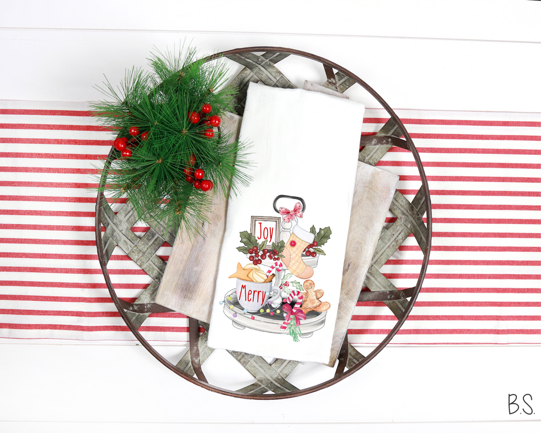 Joy And Merry Christmas Tiered Tray #BS532