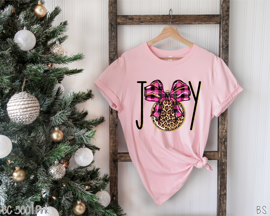 Joy Pink Plaid Ornament #BS1988